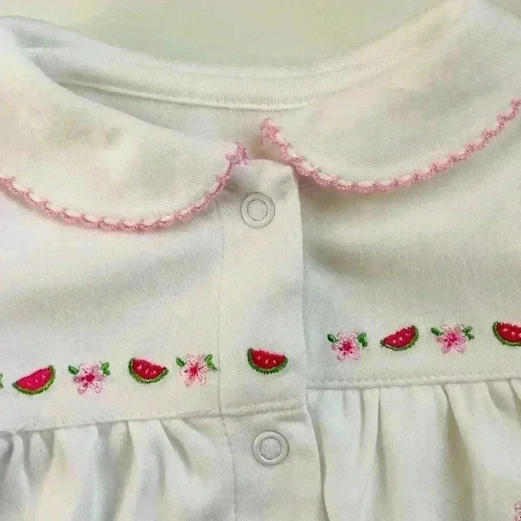 Baby Girl New Carter's 9 Month White & Red Fruit Outfit watermelon embroidered - Picture 8 of 8